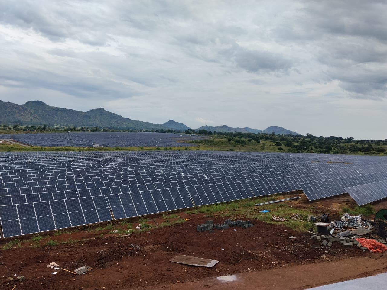 Solar PV array at the 25MWp generating plant, West Nile, Uganda