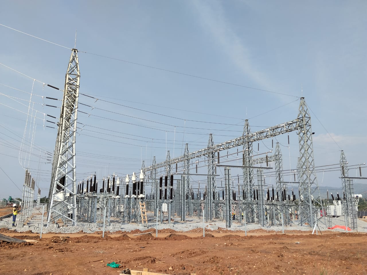 Completed high-voltage substation at the 25MWp PV plant, West Nile, Uganda