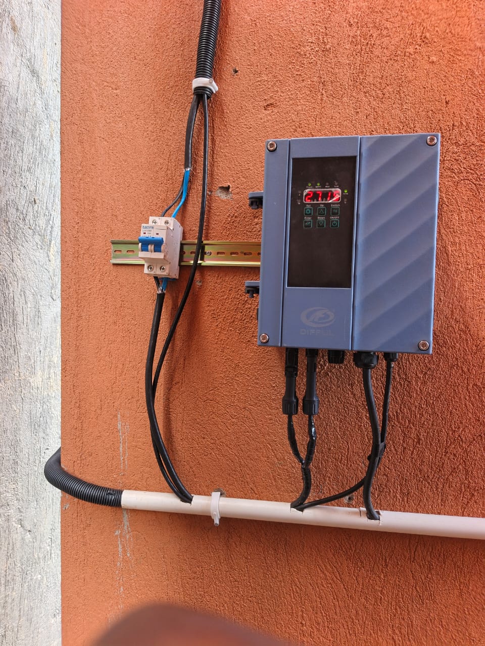 Solar pump controller and breaker installed for the Ndejje Lubugumu borehole